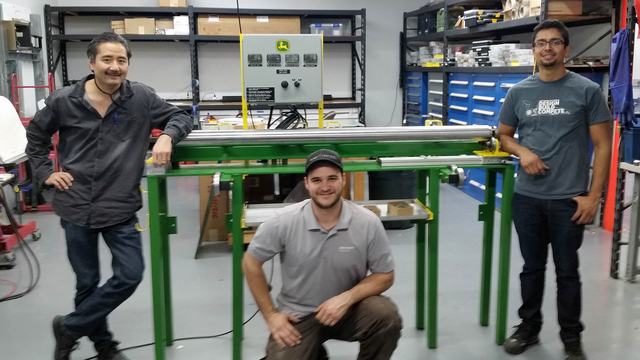 Completed John Deere roller for rubber products.