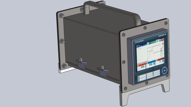Prototype portable enclosure for a Yokogawa recorder, in CAD.